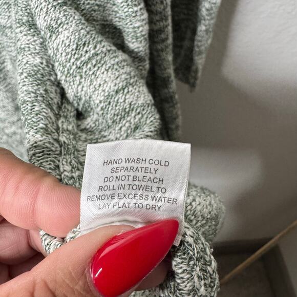 ModCloth Women’s 1X Green Marled Open Front Knit Cardigan Sweater Pockets - Picture 5 of 9